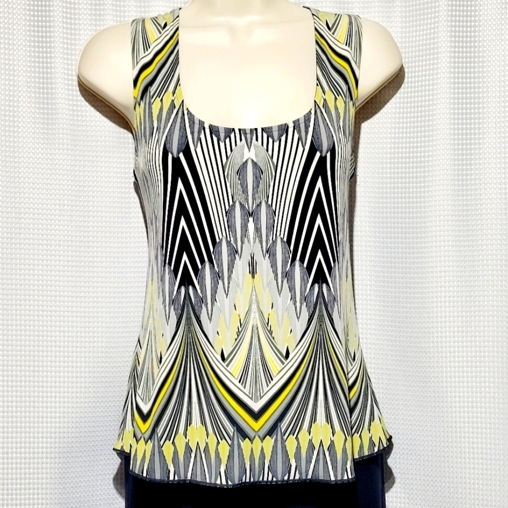 Talbots Silky Soft Sleeveless Tank (black, white, gray with a POP of Yellow)